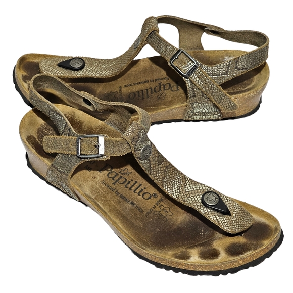 Papillo by Birkenstock Thong Sandals Womens Size US 8 / EU 39 Snake Print - Picture 2 of 10